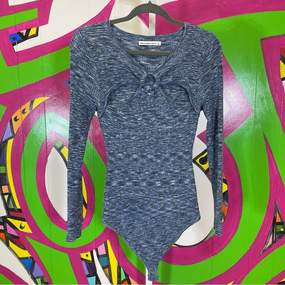 Abercrombie & Fitch, Long Sleeve Ribbed Bodysuit with cutouts. Size Large.